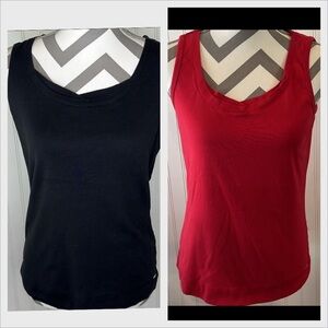 Two FDJ Tank Tops Red and Black Size Medium